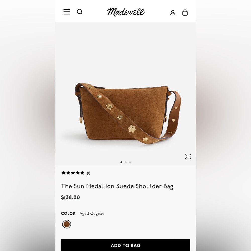 COPY - Madewell Aged Cognac Suede Shoulder Bag